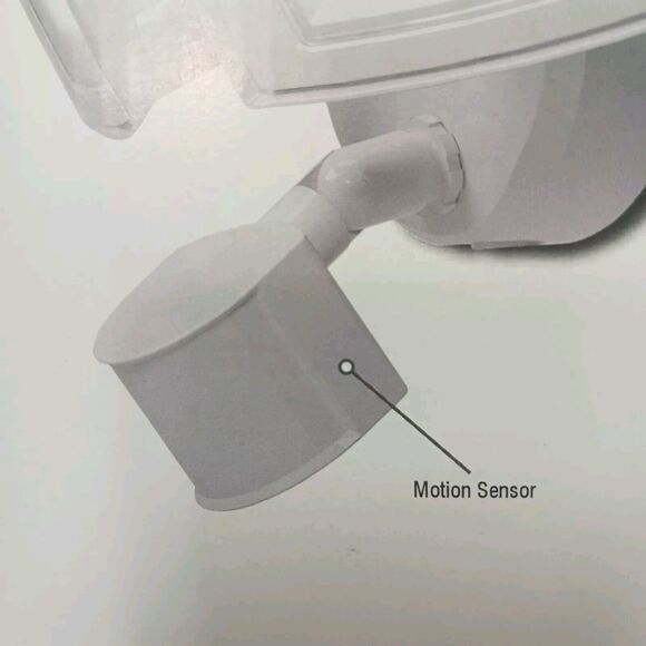 Motion Detection 60 Ft away Flood Light LED WHITE Twin Head Adjusts NEW in Box! - Picture 9 of 16